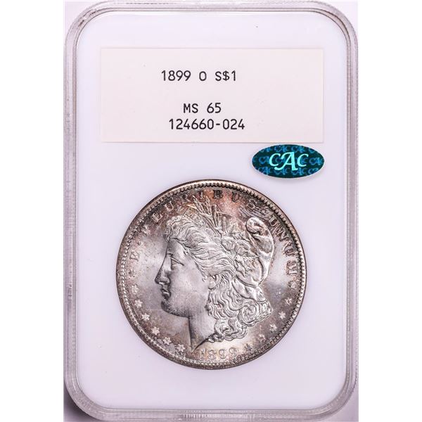 1899-O $1 Morgan Silver Dollar Coin NGC MS65 CAC Old Gen 2.1 Fatty Holder