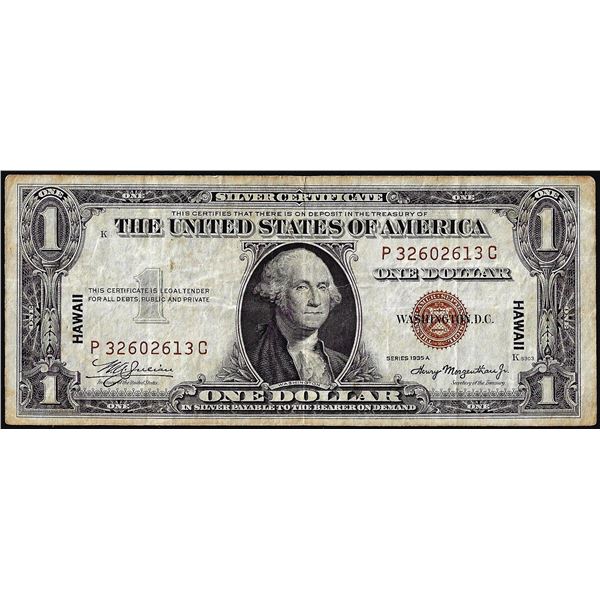 1935A $1 Hawaii WWII Emergency Issue Silver Certificate Note