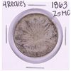Image 1 : 1863 ZsMO Mexico 4 Reales Silver Coin
