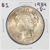 Image 1 : 1934-D $1 Peace Silver Dollar Coin