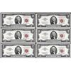 Image 1 : Lot of (6) 1963 $2 Legal Tender Notes