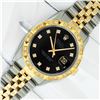 Image 2 : Rolex Men's Two Tone Black Diamond Pyramid Datejust Wristwatch