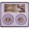 Image 1 : Set of 2021 Type 1 & Type 2 $5 American Gold Eagle Coins NGC MS70