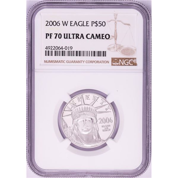 2006-W $50 Proof American Platinum Eagle Coin PCGS PF70 Ultra Cameo