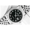 Image 1 : Rolex Men's Stainless Steel Black Roman Datejust Watch With Rolex Box