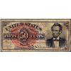 Image 1 : March 3, 1863 50 Cents Fourth Issue Lincoln Fractional Currency Note