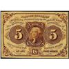 Image 1 : July 17, 1862 First Issue Five Cents Fractional Currency Note Pinhole