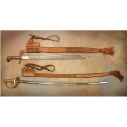 Pair Mexican Swords with Scabbards