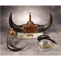 3 Piece Buffalo Horn Cigar Accessories
