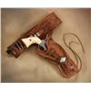 Image 2 : Engraved Colt .45 with Pearl Grips and Tooled Leather Gun Rig