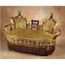 Charming Victorian Horn Loveseat