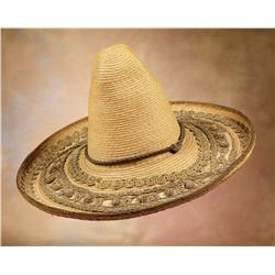 Pair of 19th C Mexican Straw Sombreros