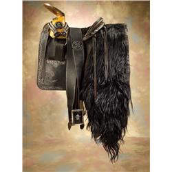 Important Emperor Maximilian Saddle I (1864-1867) Imperial Mexican Saddle & Painting