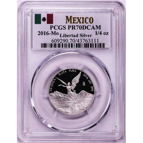 2016-Mo Mexico Proof 1/4 oz Silver Libertad Coin PCGS PR70DCAM