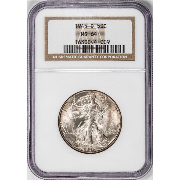 1945-D Walking Liberty Half Dollar Coin NGC MS64