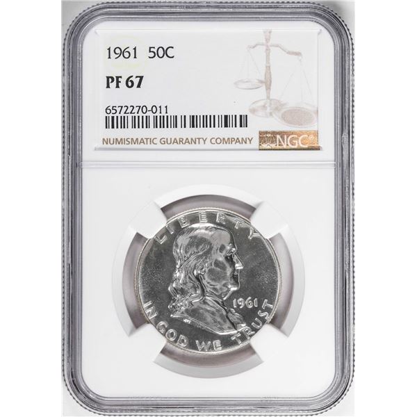1961 Proof Franklin Half Dollar Coin NGC PF67