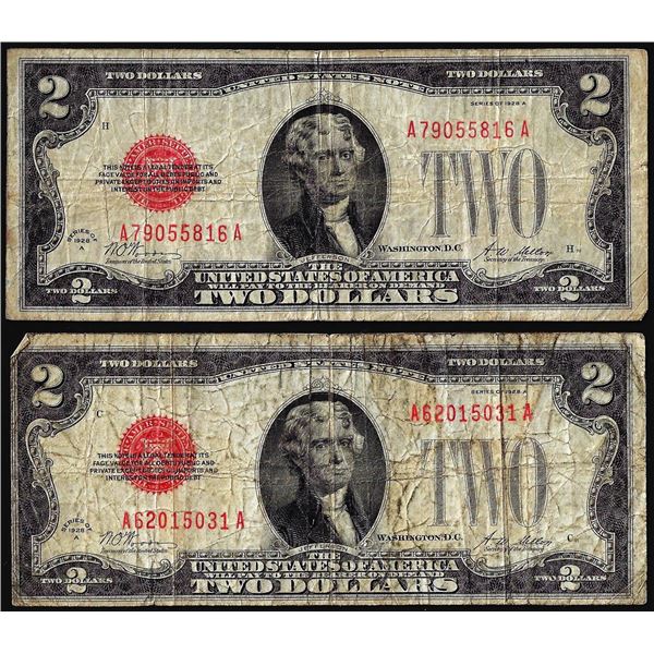 Lot of (2) 1928A $2 Legal Tender Notes