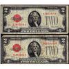 Image 1 : Lot of (2) 1928A $2 Legal Tender Notes