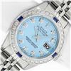 Image 1 : Rolex Ladies Stainless Steel Diamond & Sapphire Datejust Wristwatch