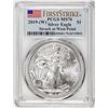 Image 1 : 2019-(W) $1 American Silver Eagle Coin PCGS MS70 First Strike West Point Mint