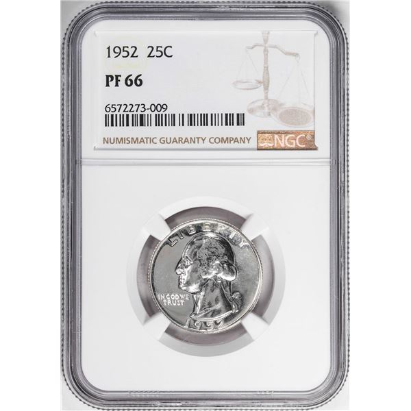 1952 Proof Washington Quarter Coin NGC PF66