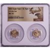 Image 1 : Set of 2021 Type 1 & Type 2 $5 American Gold Eagle Coins NGC MS70