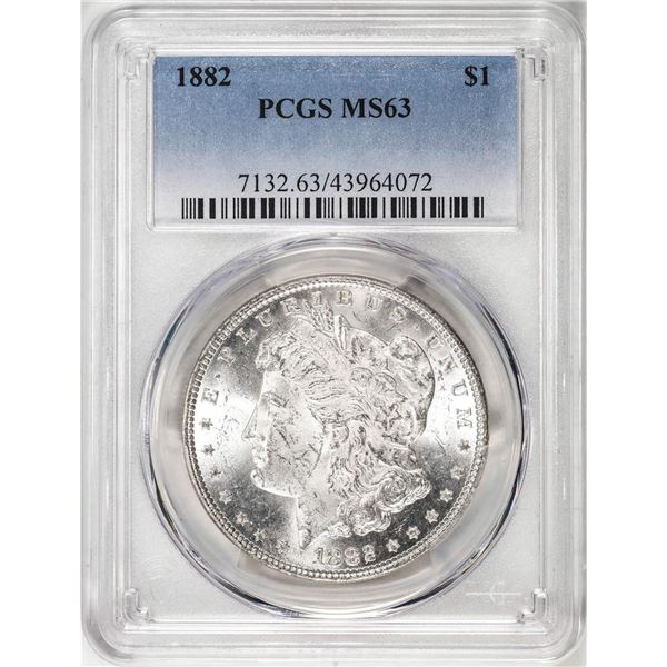 1882 $1 Morgan Silver Dollar Coin PCGS MS63