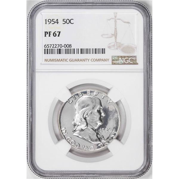 1954 Proof Franklin Half Dollar Coin NGC PF67
