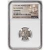 Image 1 : El Cazador Shipwreck (1772-83) Mexico 1/2 Real Silver Coin NGC Genuine w/ Story Card