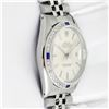 Image 6 : Rolex Men's Stainless Steel Diamond and Sapphire Datejust Wristwatch