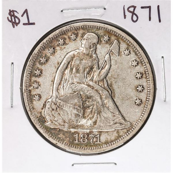 1871 $1 Seated Liberty Silver Dollar Coin