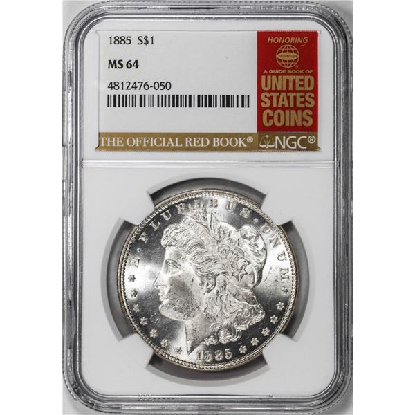 1885 $1 Morgan Silver Dollar Coin NGC MS64