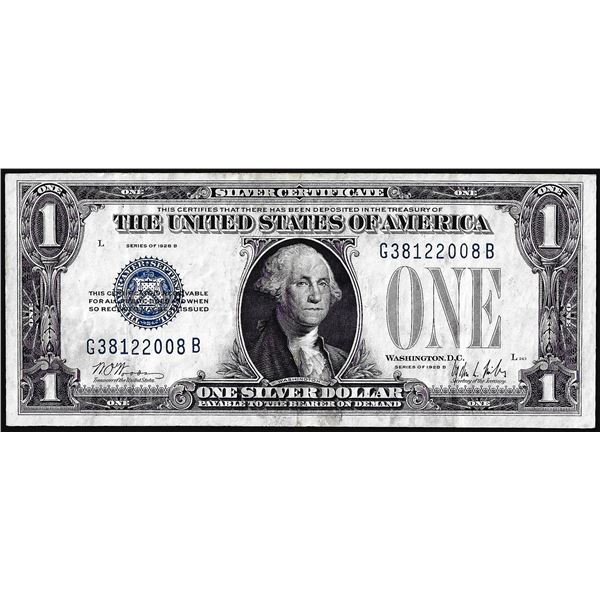 1928B $1 Funnyback Silver Certificate Note