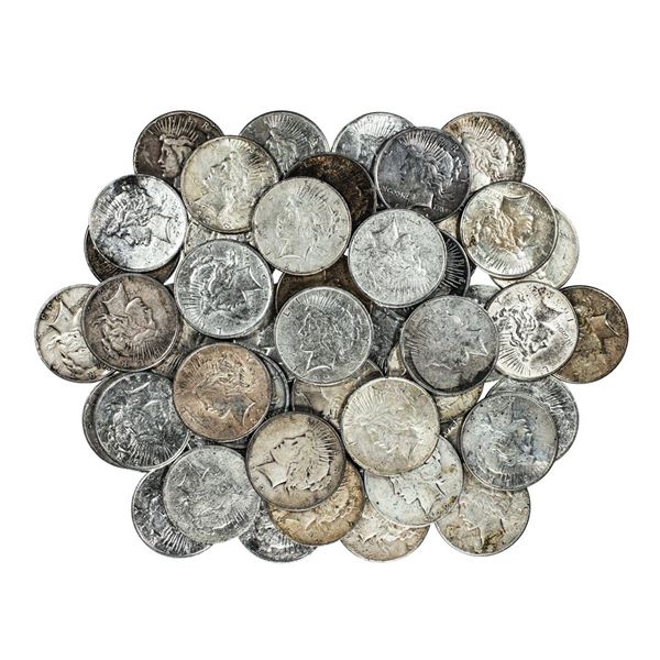 Lot of (50) $1 Peace Silver Dollar Coins Culls