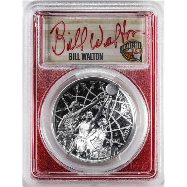 2020-P $1 Basketball HOF Silver Dollar Coin PCGS PR70DCAM Bill Walton Signature FDOI