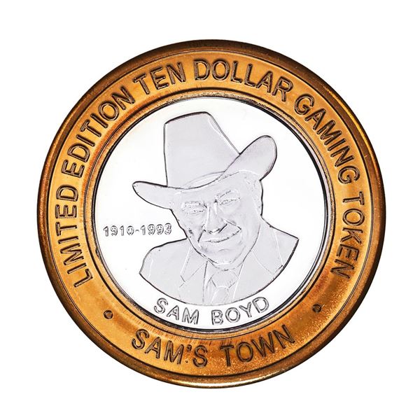 .999 Silver Sam's Town Las Vegas, Nevada $10 Limited Edition Casino Gaming Token