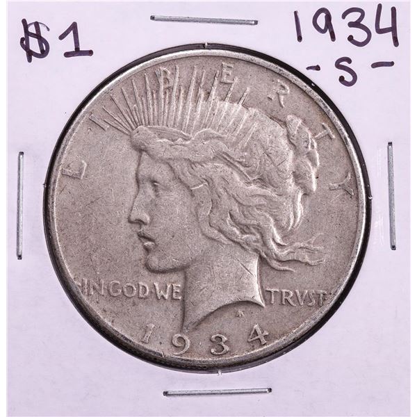 1934-S $1 Peace Silver Dollar Coin