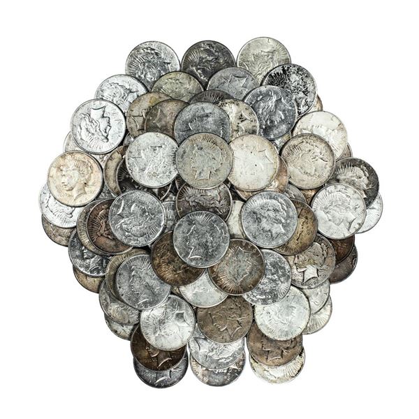 Lot of (100) $1 Peace Silver Dollar Coins Culls