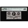 Image 1 : 1864 50 Cents Confederate States of America Note T-72 PMG Choice Uncirculated 63