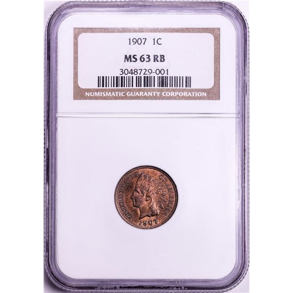 1907 Indian Head Cent Coin NGC MS63RB