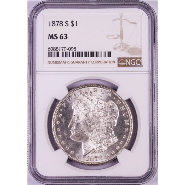 1878-S $1 Morgan Silver Dollar Coin NGC MS63