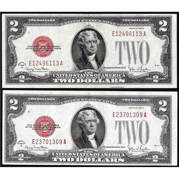 Lot of (2) 1928G $2 Legal Tender Notes