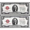Image 1 : Lot of (2) 1928G $2 Legal Tender Notes