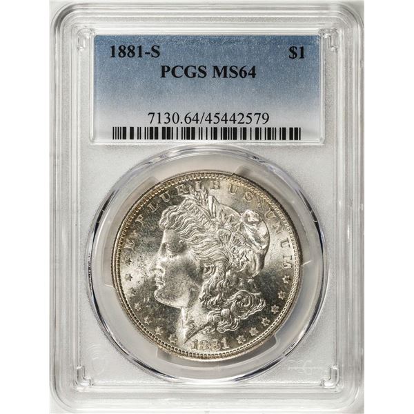 1881-S $1 Morgan Silver Dollar Coin PCGS MS64