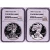 Image 1 : Lot of 1993-P & 1995-P $1 Proof American Silver Eagle Coins NGC PF69 Ultra Cameo