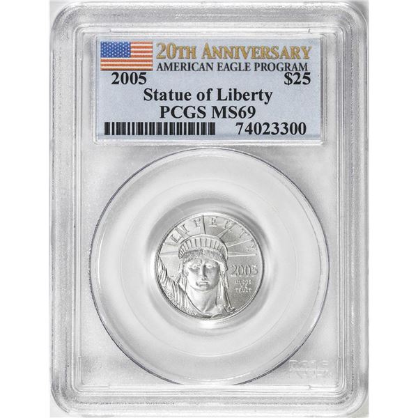 2005 $25 American Platinum Eagle Coin PCGS MS69