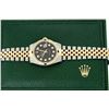 Image 4 : Rolex Men's Two Tone Black Diamond & Sapphire Datejust Wristwatch