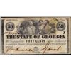 Image 1 : 1863 Fifty Cents State of Georgia Milledgeville, GA Obsolete Note