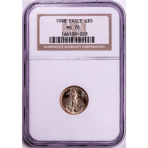 1998 $5 American Gold Eagle Coin NGC MS70