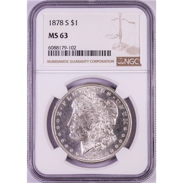1878-S $1 Morgan Silver Dollar Coin NGC MS63